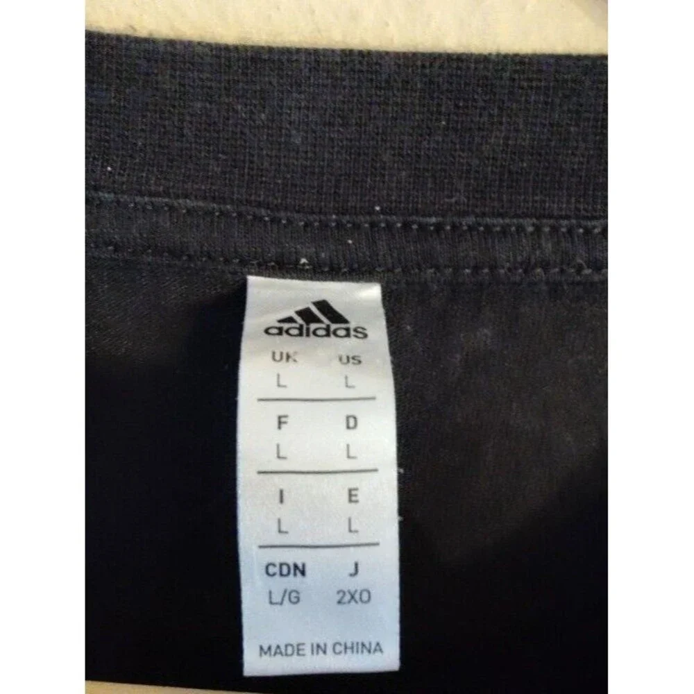 Men's Adidas Spell Out Black Cotton T Shirt Size Large